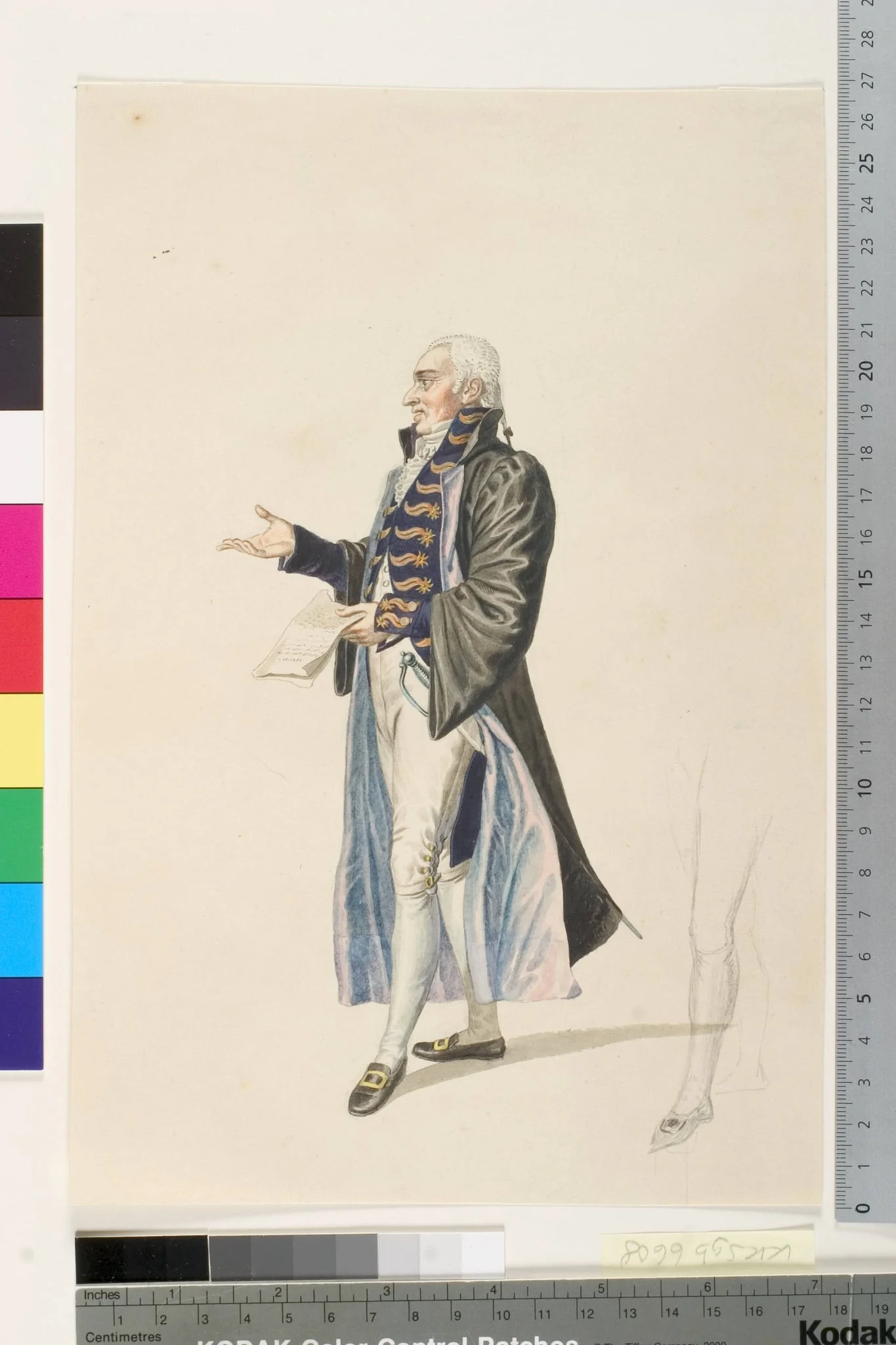 Højesteretsadvokat samt benstudie til samme, by Unknown, unspecified, 1807