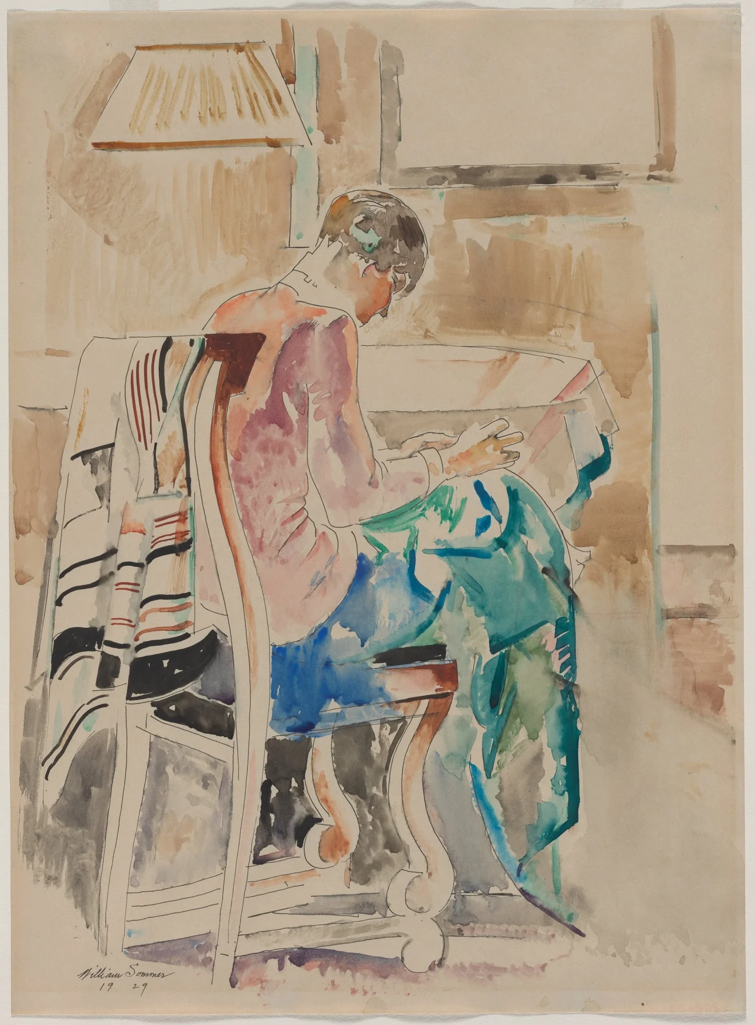 Girl Sewing