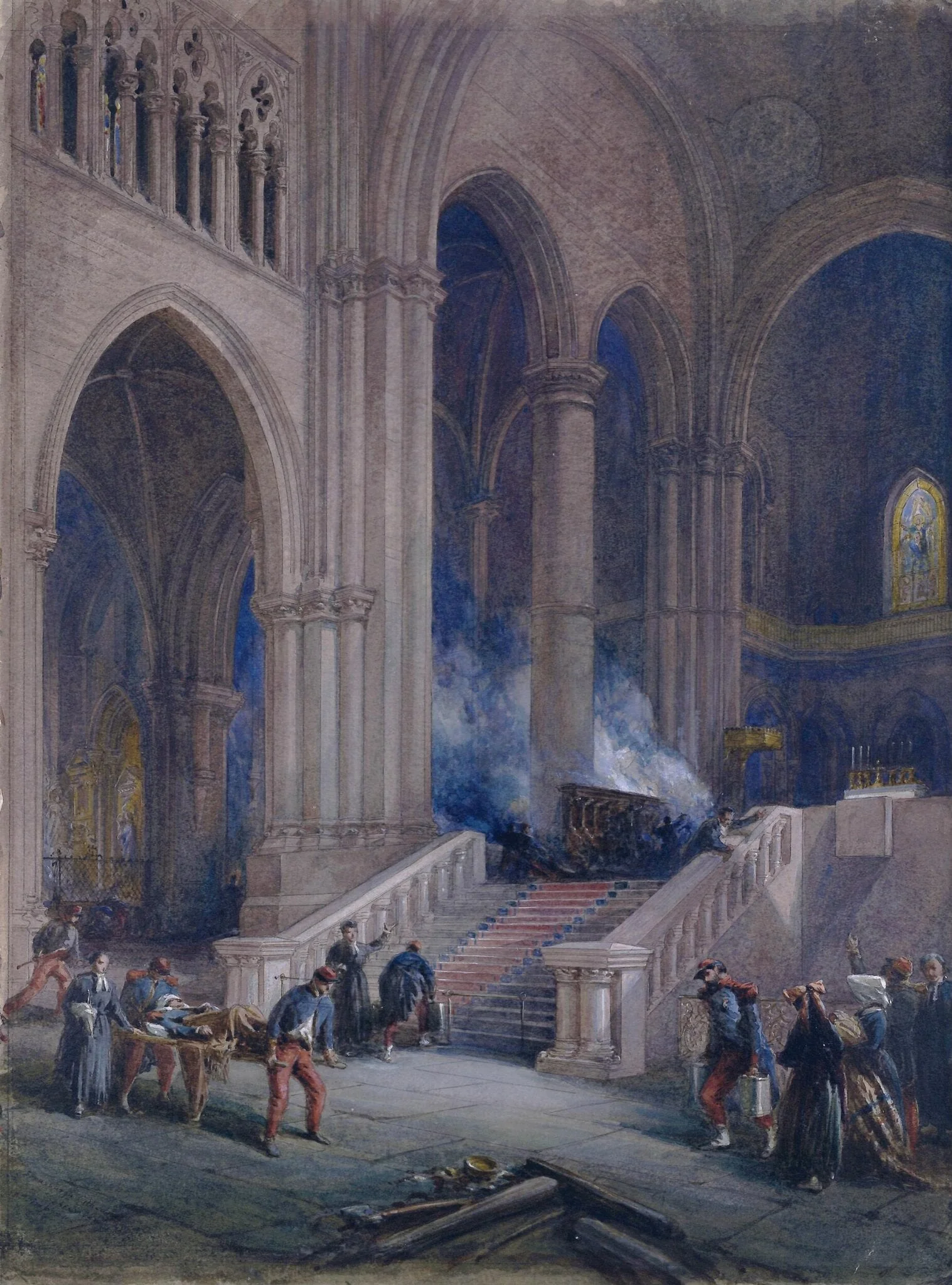 Strasburgh Cathedral, by William R.I. F.R.G.S. Simpson, watercolor, 1890