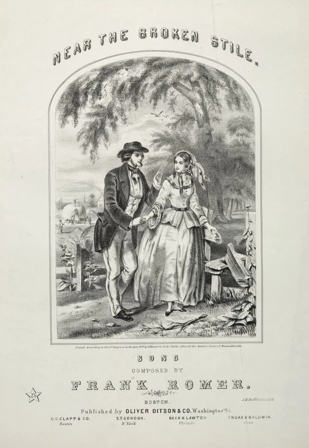 Near the Broken Stile - Sheet Music Cover, by Winslow Homer, 1857