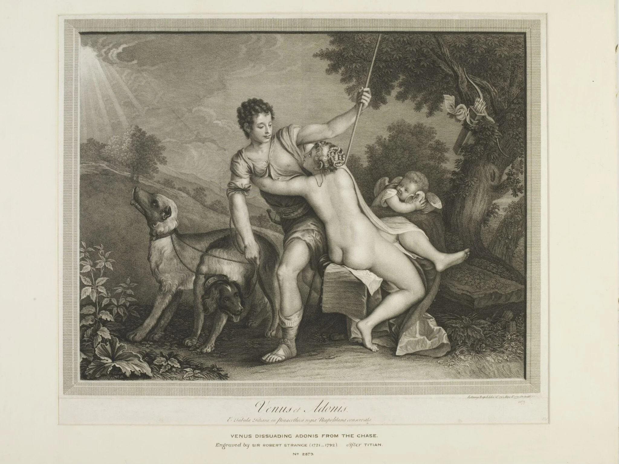 Venus dissuading Adonis from the chase, by Robert, Sir Strange, 1750