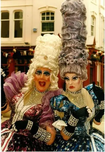 Nigel Ellacott and Peter Robbins as the Ugly Sisters in Cinderella. Photograph by Alan Wood Photography