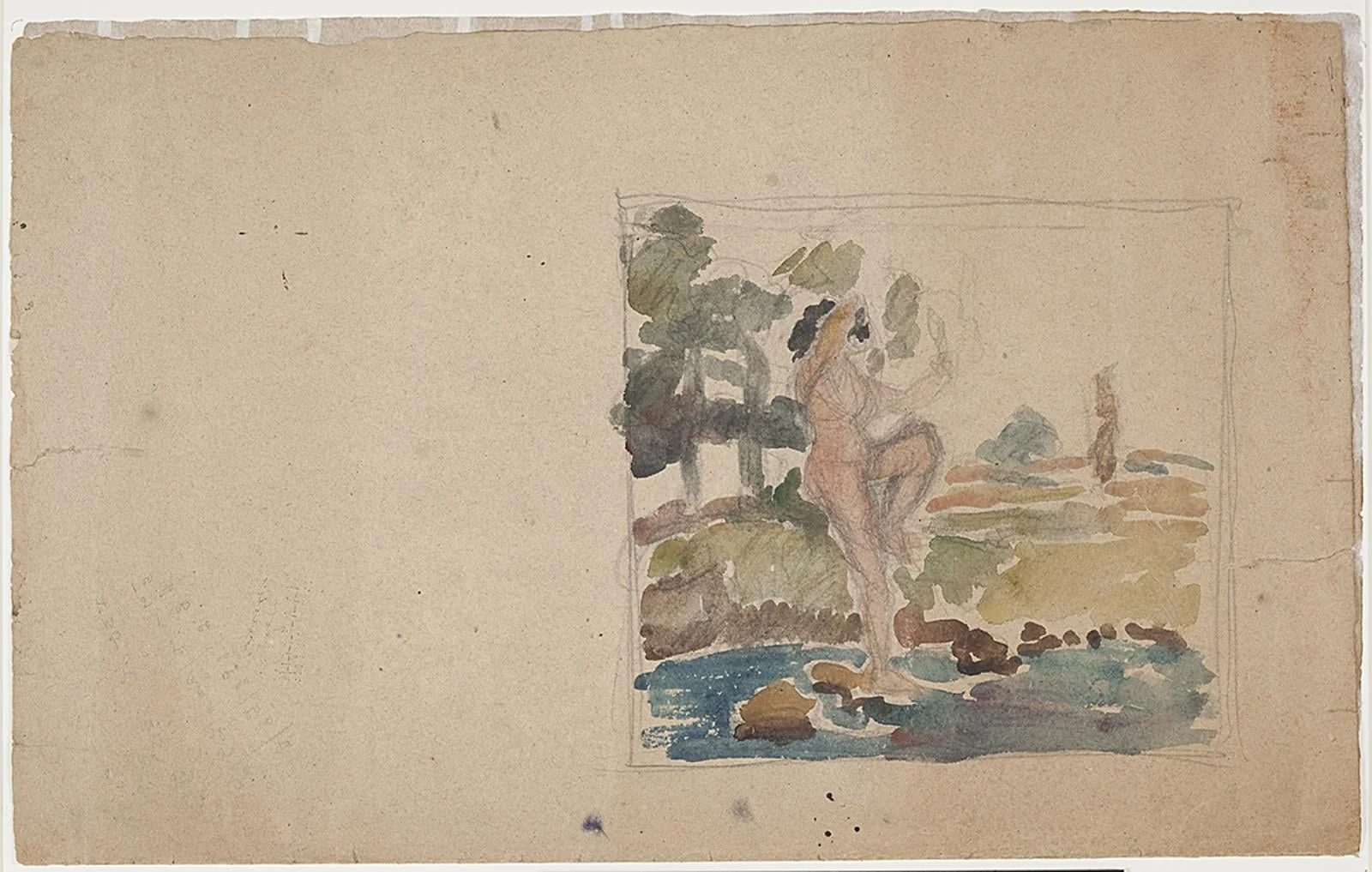 Kvinde i landskab, by Unknown, unspecified, 1911