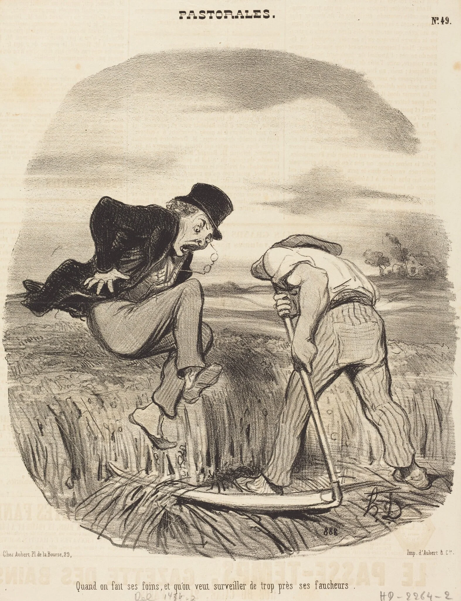 Quand on fait ses foins..., by Honoré Daumier, ink, 1846
