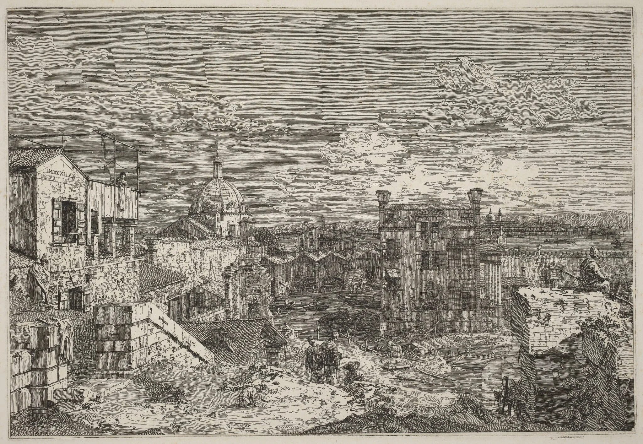 Imaginary View of Venice, by Canaletto, ink, 1741