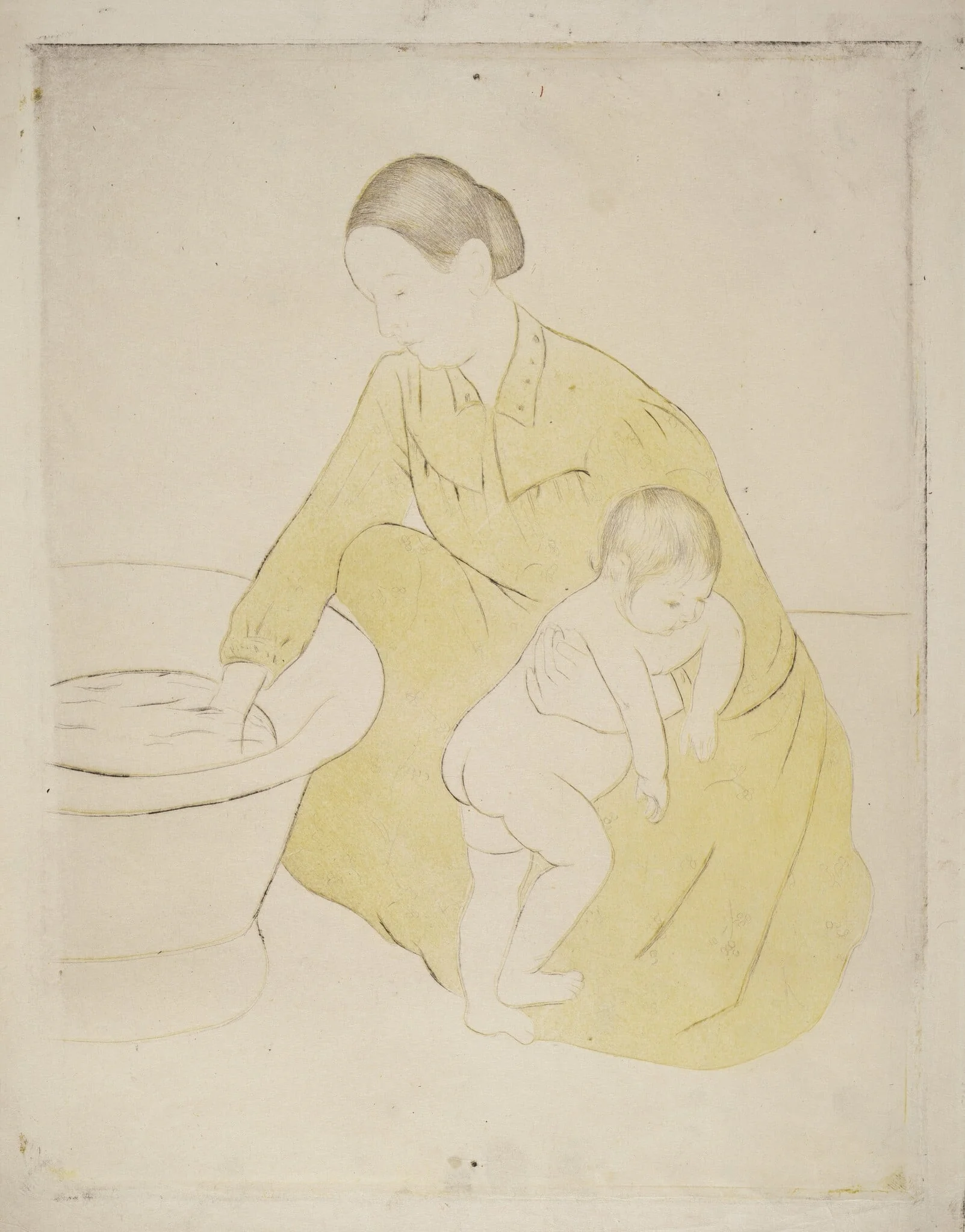 The Bath, by Mary Cassatt, ink, 1890
