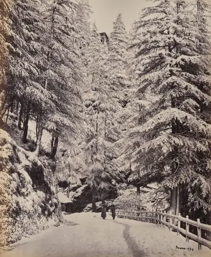 Shimla. View on the Mall in Winter
