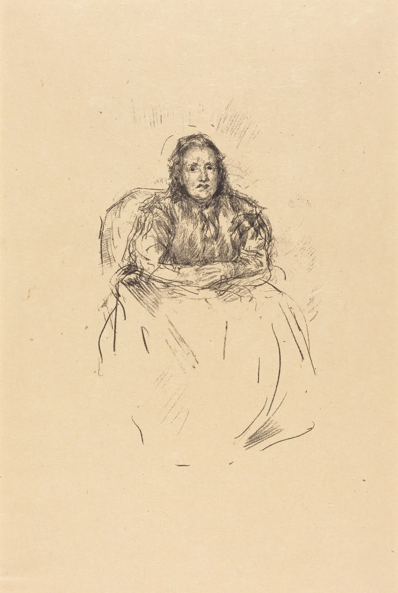 Portrait Study: Mrs. Philip, by James McNeill Whistler, ink, 1896