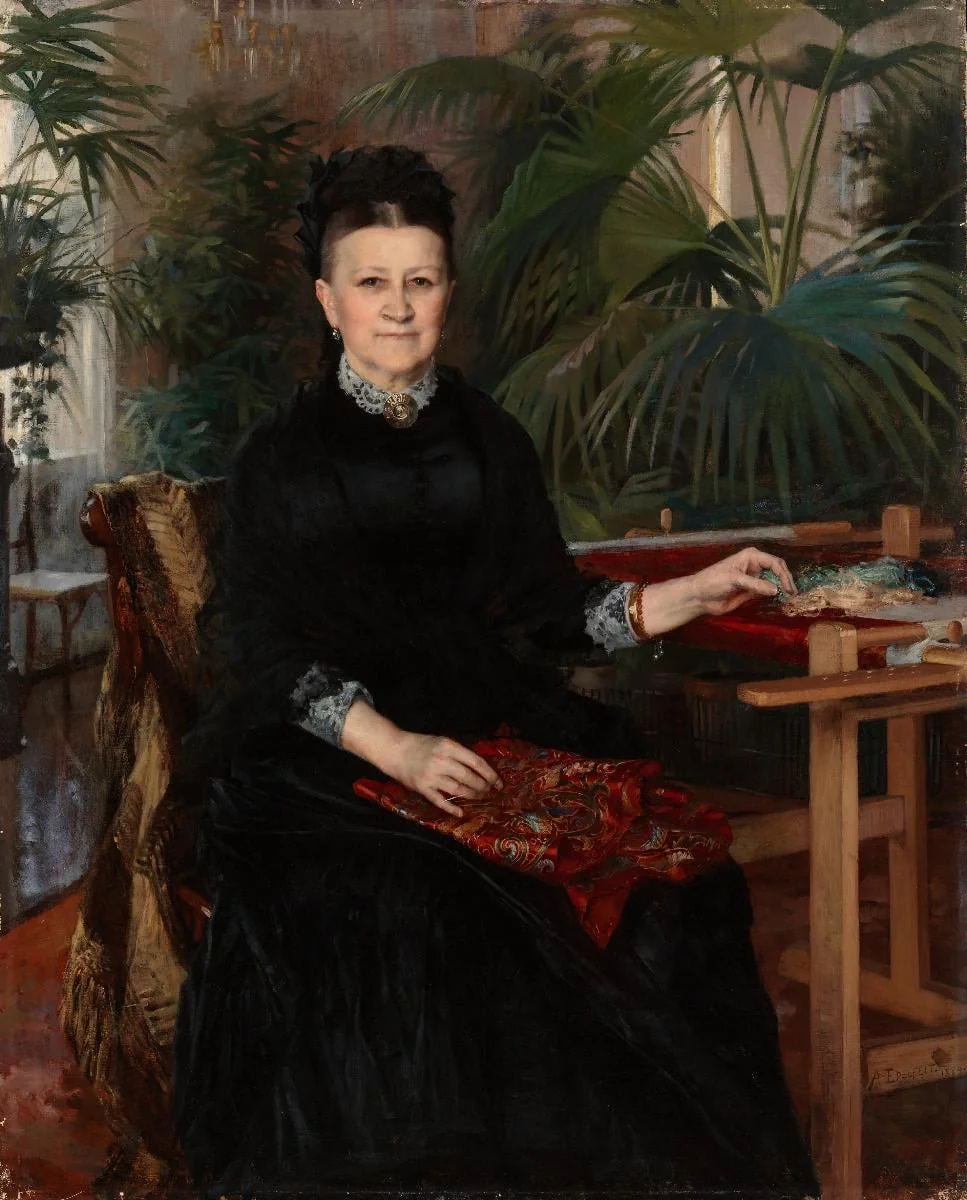 Kauppaneuvoksetar Anna Sinebrychoffin muotokuva, by Albert Edelfelt, unspecified, 1889