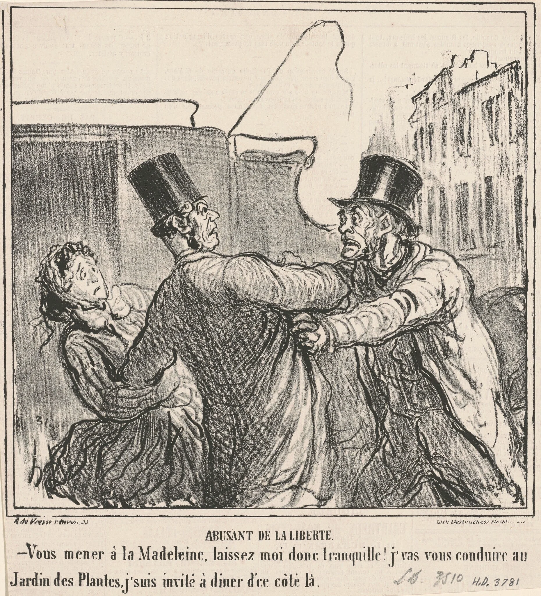 Abusant de la liberté, by Honoré Daumier, ink, 1866