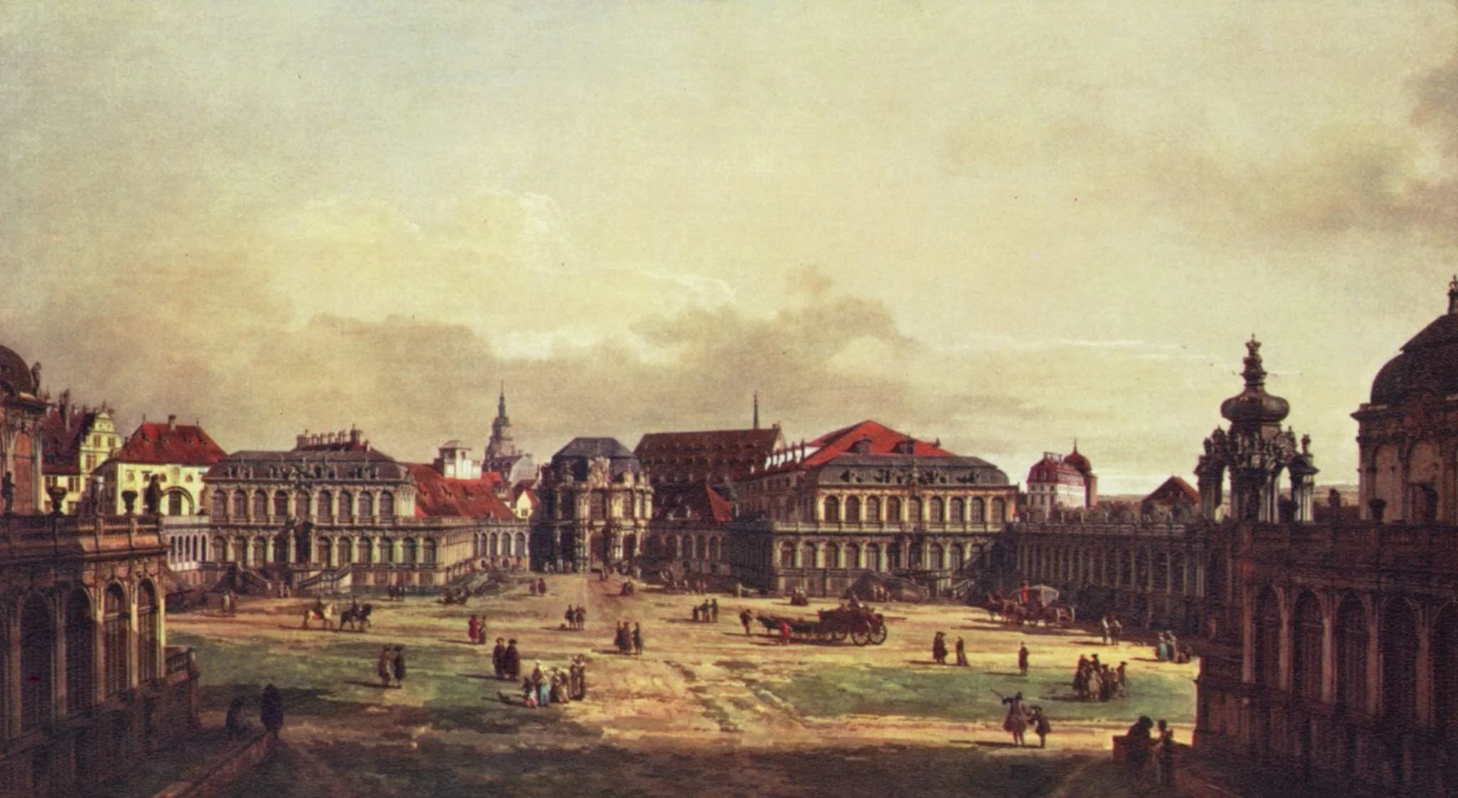 The Zwinger in Dresden, by Bernardo Bellotto, oil, 1751