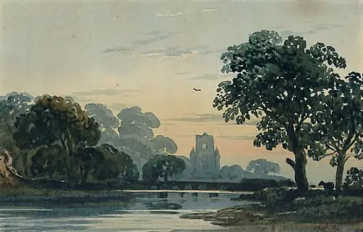 River scene with church in the background