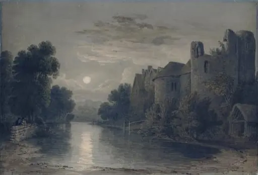 Allington Castle, near Maidstone, Kent. Moonlight