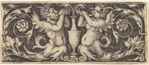 Ornament with a Couple of Tritons Blowing Horns