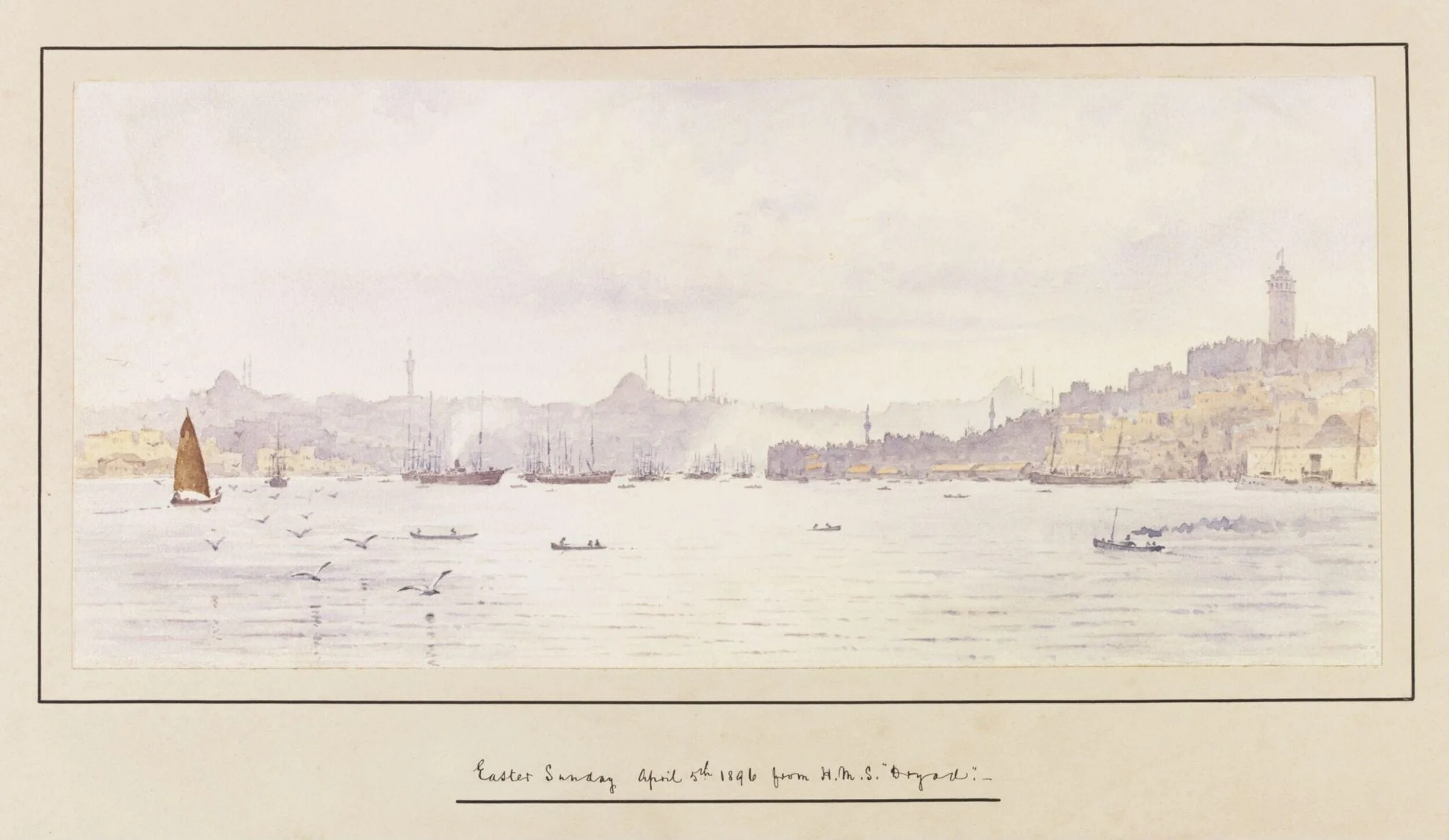 Easter Sunday April 5th. 1896 from H.M.S. "Dryad"