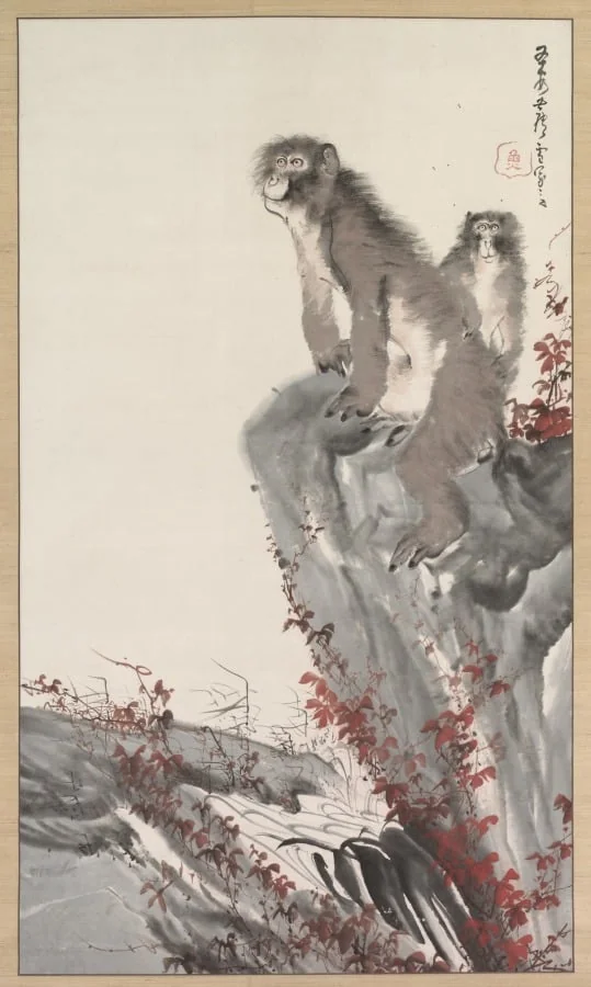 Monkeys by a Stream, by Nagasawa Rosetsu, unspecified, 1796