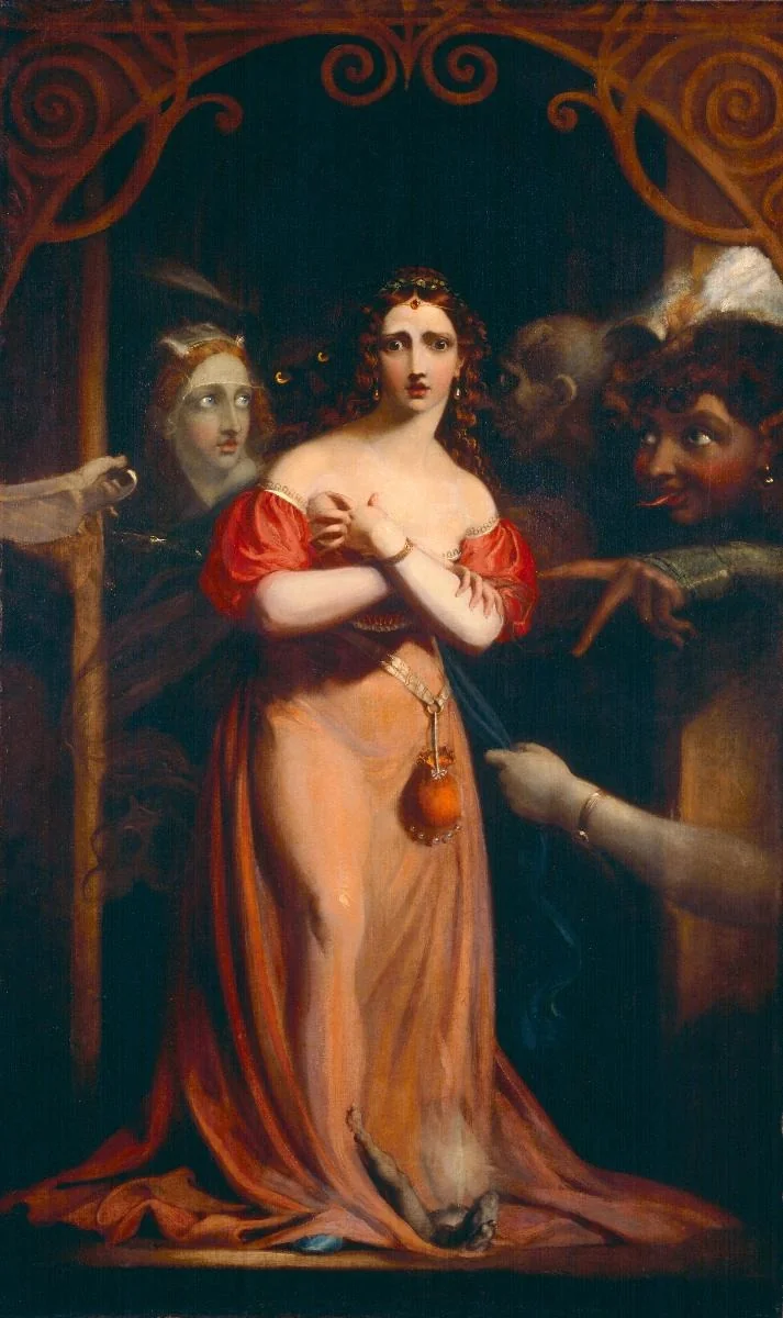 Bertalda, von Kühleborn erschreckt, by Theodor von Holst, oil, 1830