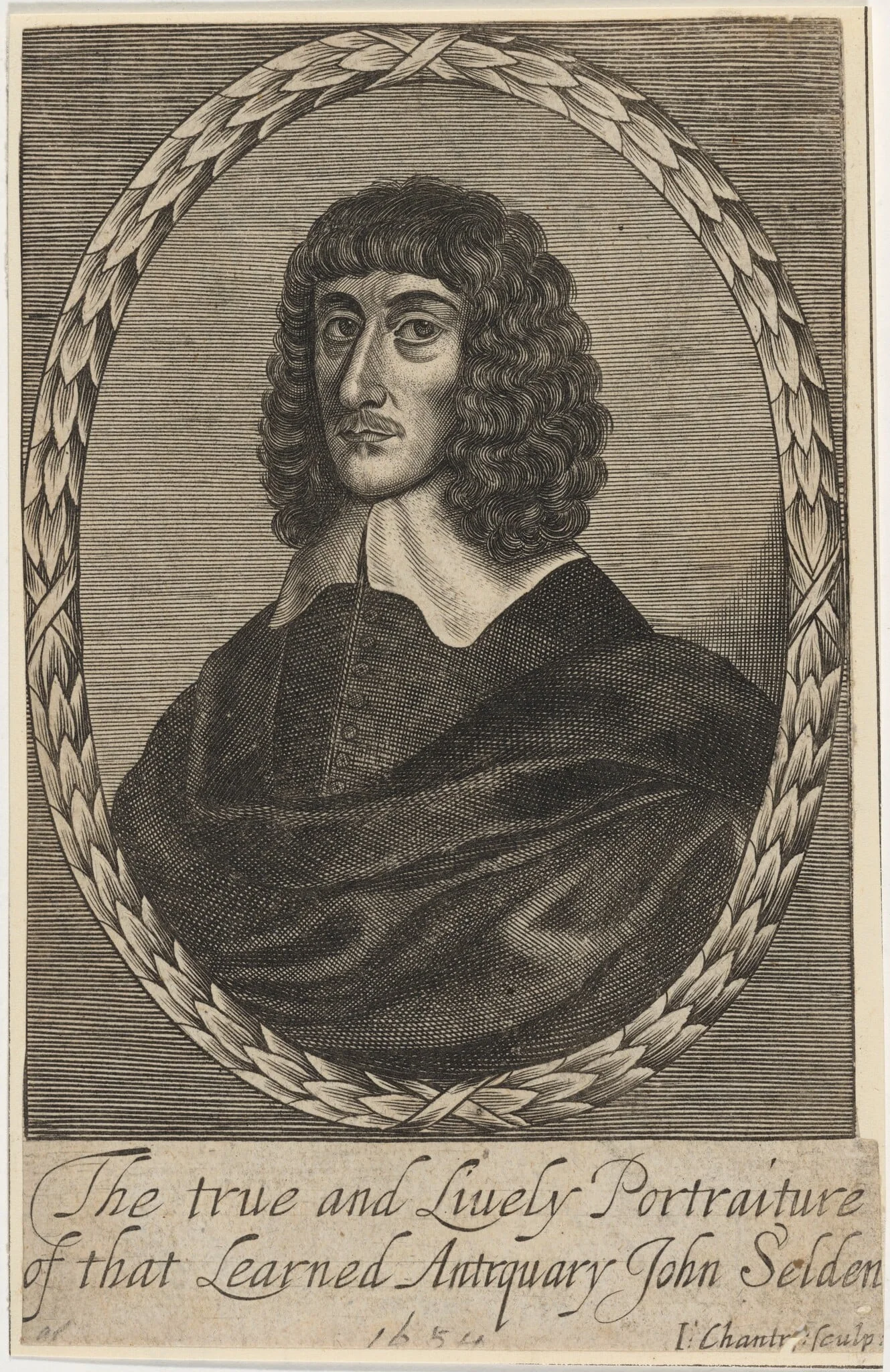 John Selden, Jurist and Antiquary, by John Chantry, ink, 1640