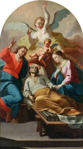 Death of Saint Joseph, by Anton Cebej, oil, 1773