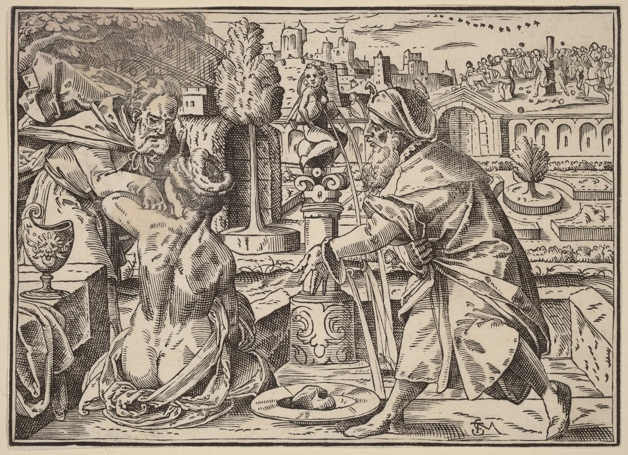 Christ Tells His Disciples of the Last Judgment, by Christoph Murer, ink, 1630