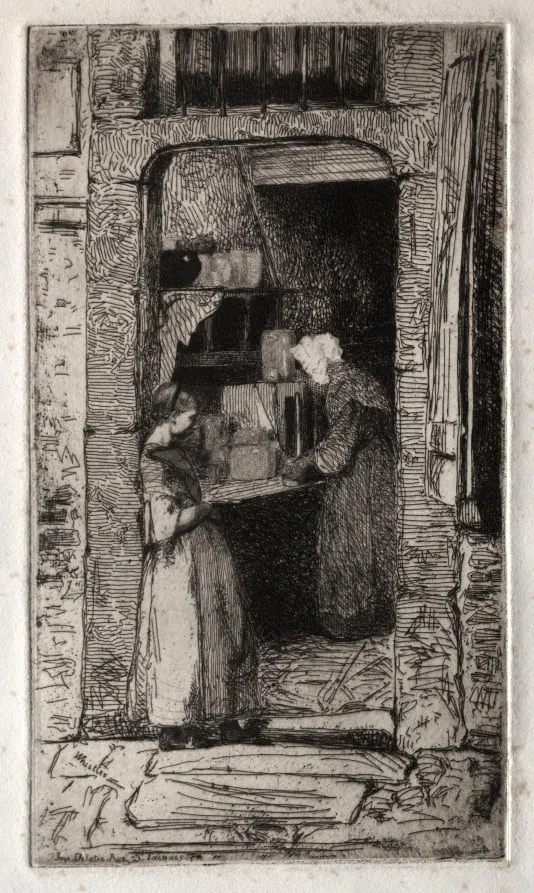 Twelve Etchings from Nature:  La Marchande de Moutarde, by James McNeill Whistler, 1858