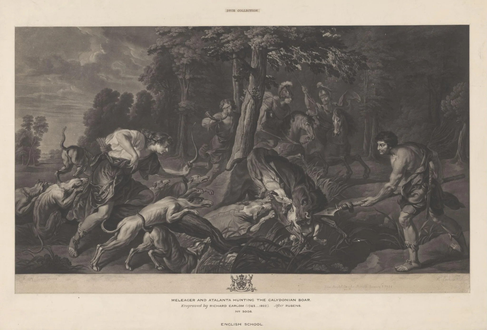 Meleager and Atalanta, by Richard Earlom, 1850