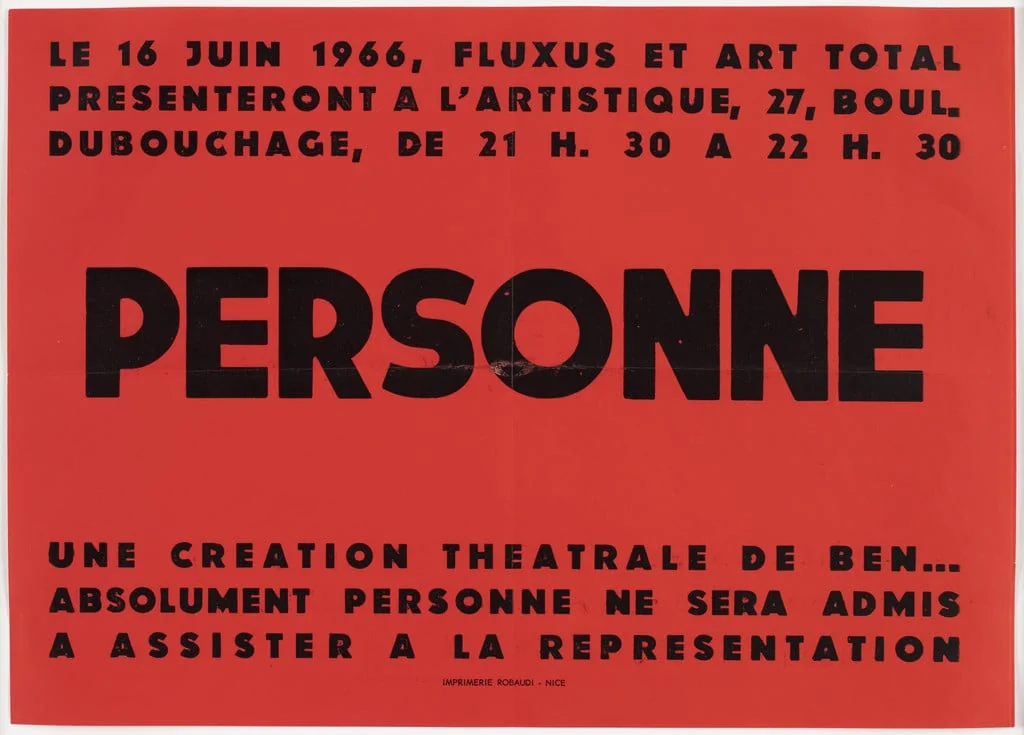 Untitled, by Ben Vautier, 1966