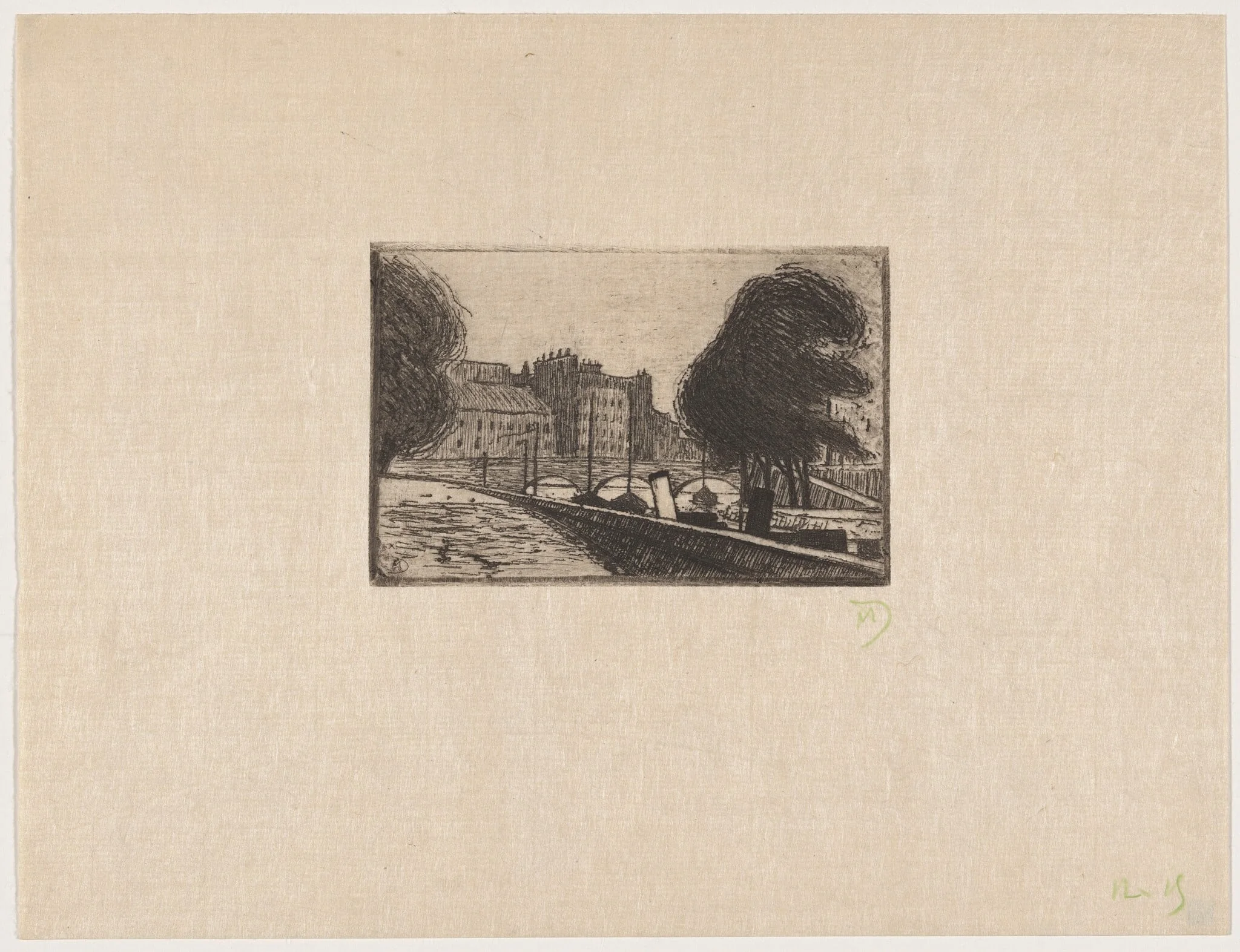 Paysage, by Maurice Dumont, ink, 1895