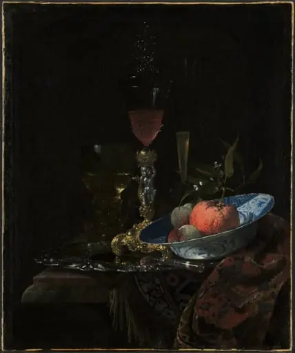 Wineglass and a Bowl of Fruit