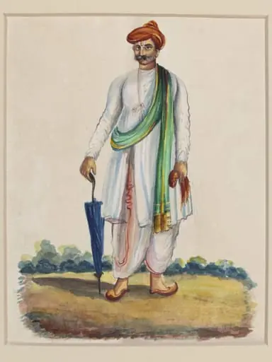 A servant holding an umbrella