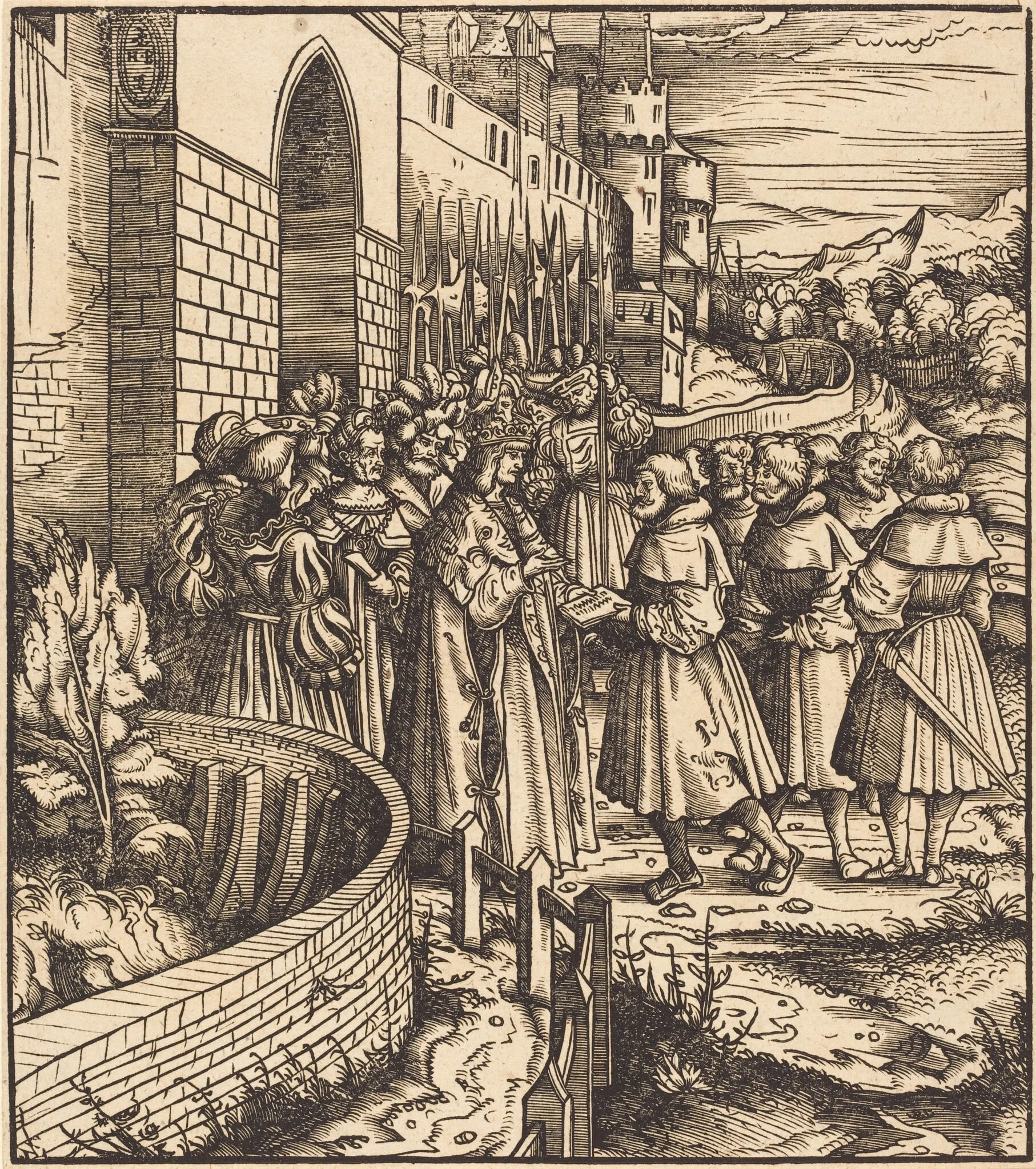 The Swiss Embassy against the Blue King, by Hans Burgkmair the Elder, ink, 1502