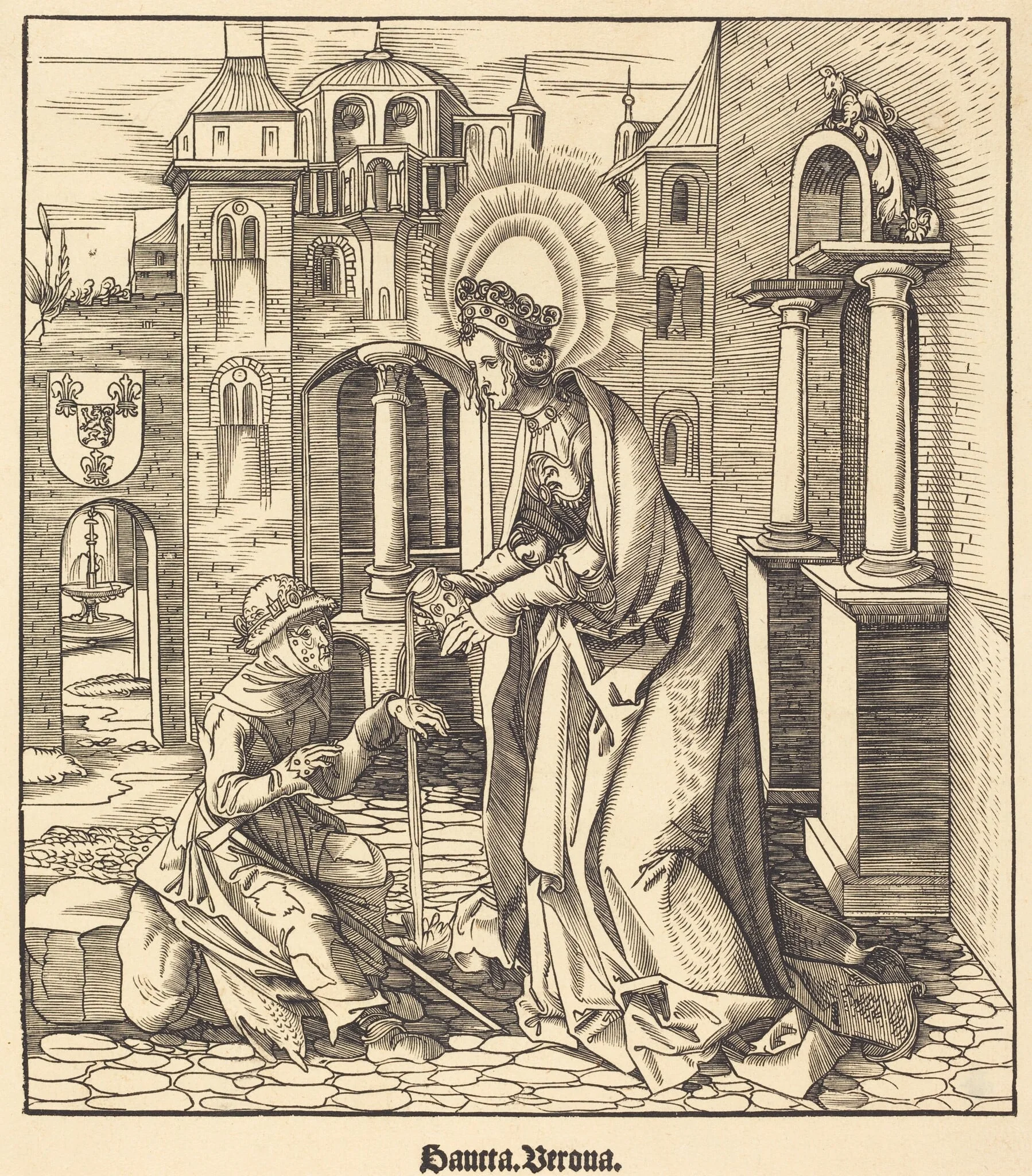 Saint Verona, by Leonhard Beck, ink, 1517