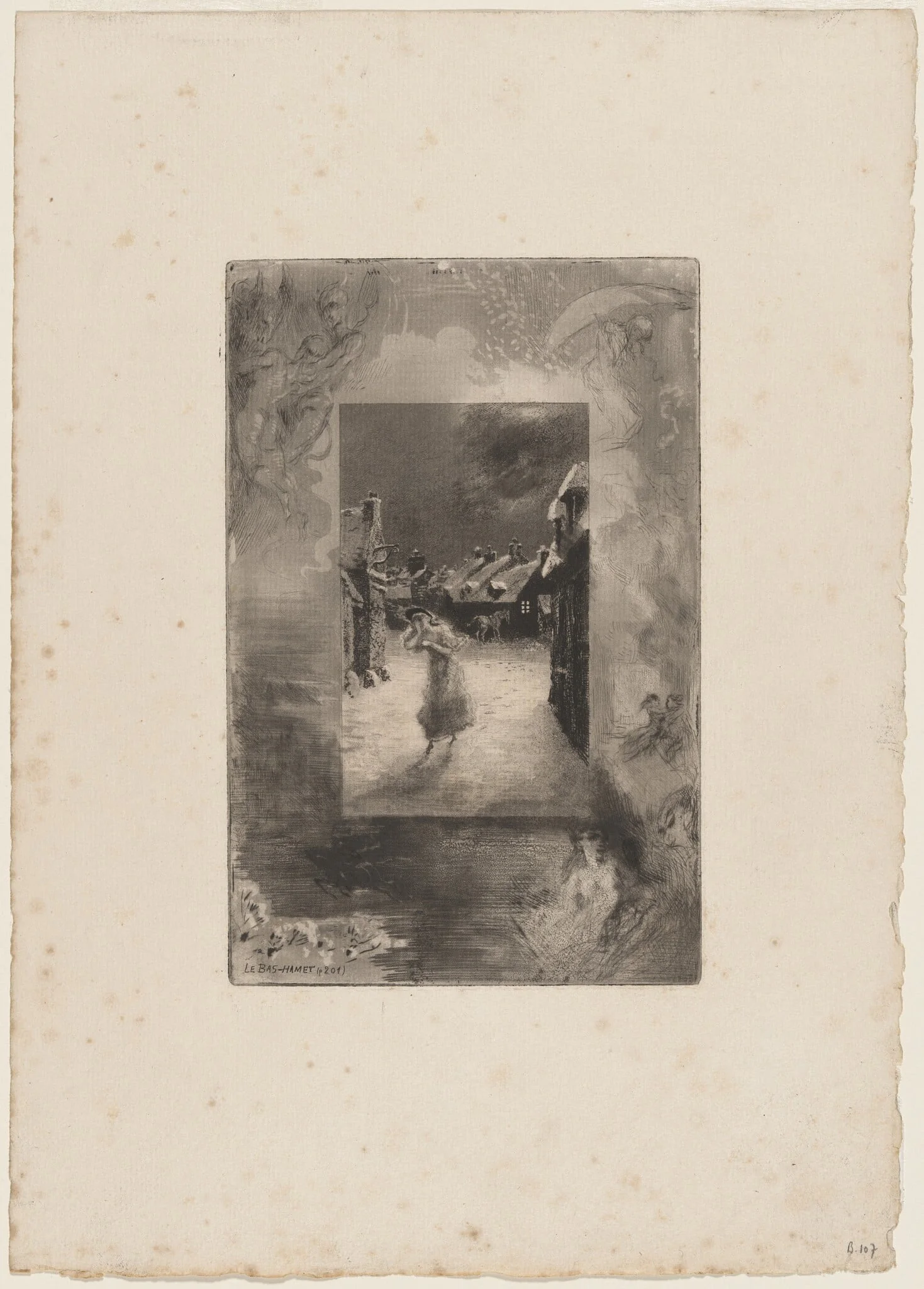Le Bas-hamet, by Félix-Hilaire Buhot, ink, 1874