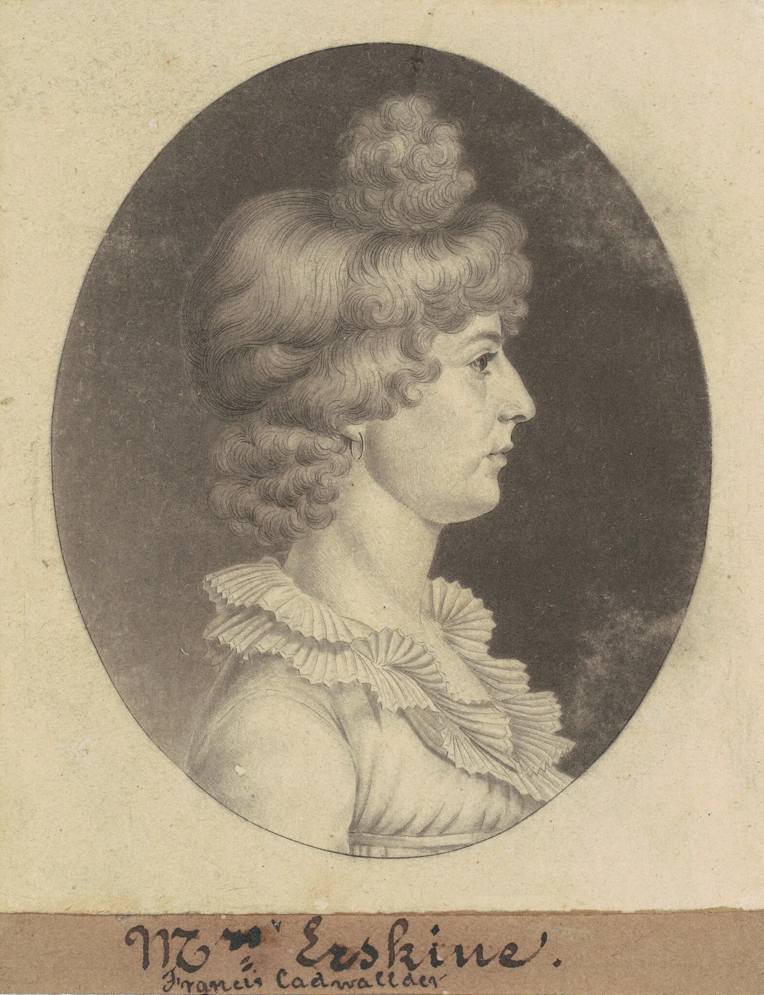 Frances Cadwalader Erskine, by Charles Balthazar Julien Févret de Saint-Mémin, ink, 1809