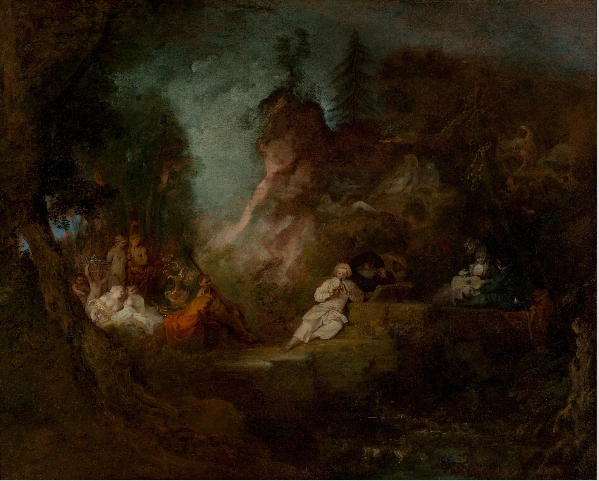 Festivities in Honor of Pan, by Jean Antoine Watteau, oil, 1711