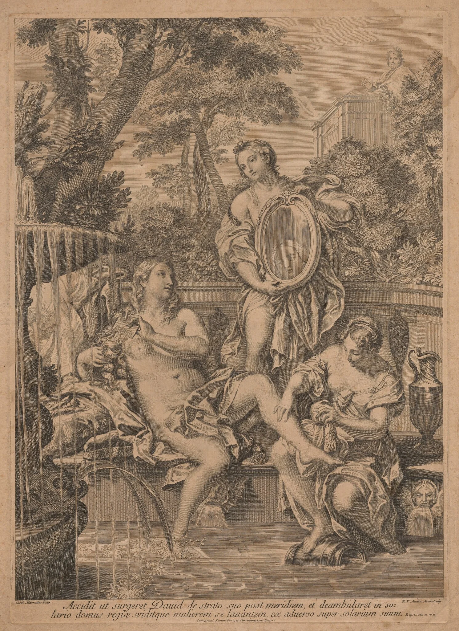 David and Bathsehba, by Robert van Audenaerd, ink, 1712