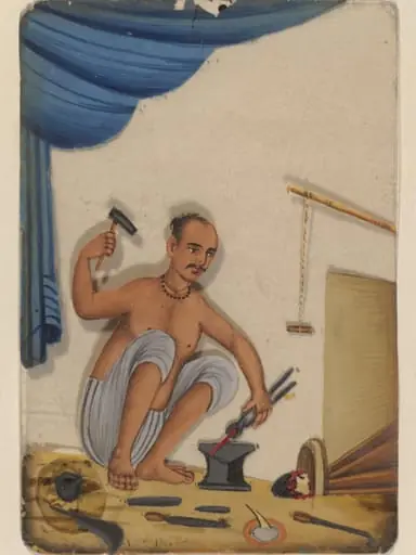 One of forty paintings illustrating modes of transport, occupations, entertainers, ascetics and Muharram subjects.