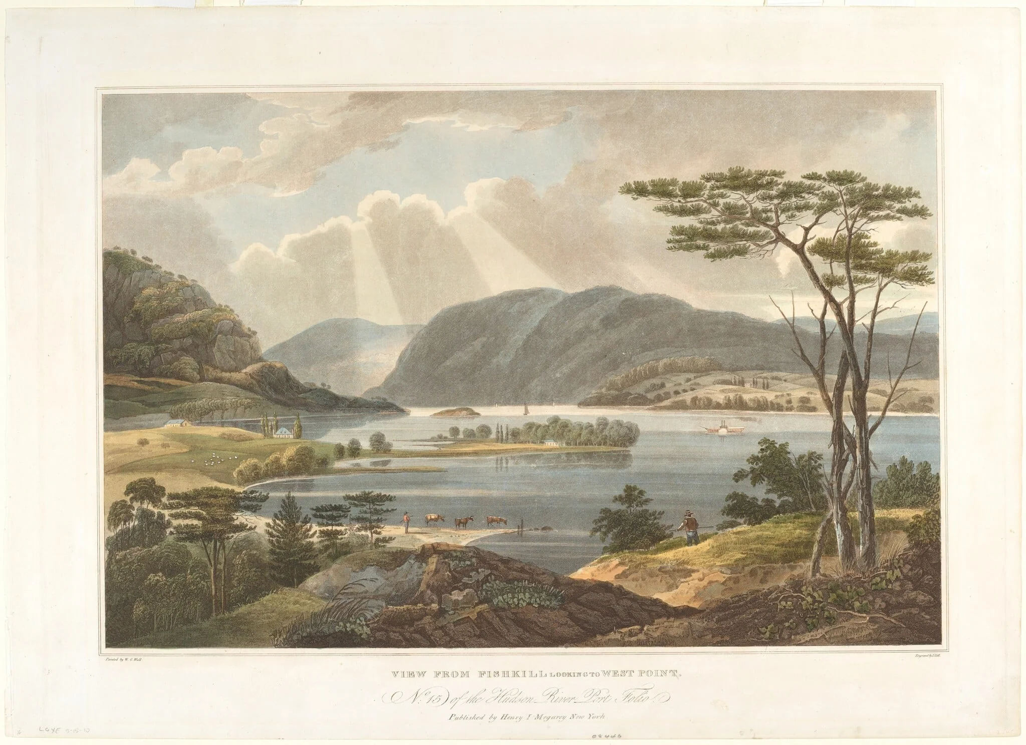 View from Fishkill Looking to West Point, by John Hill, ink, 1825