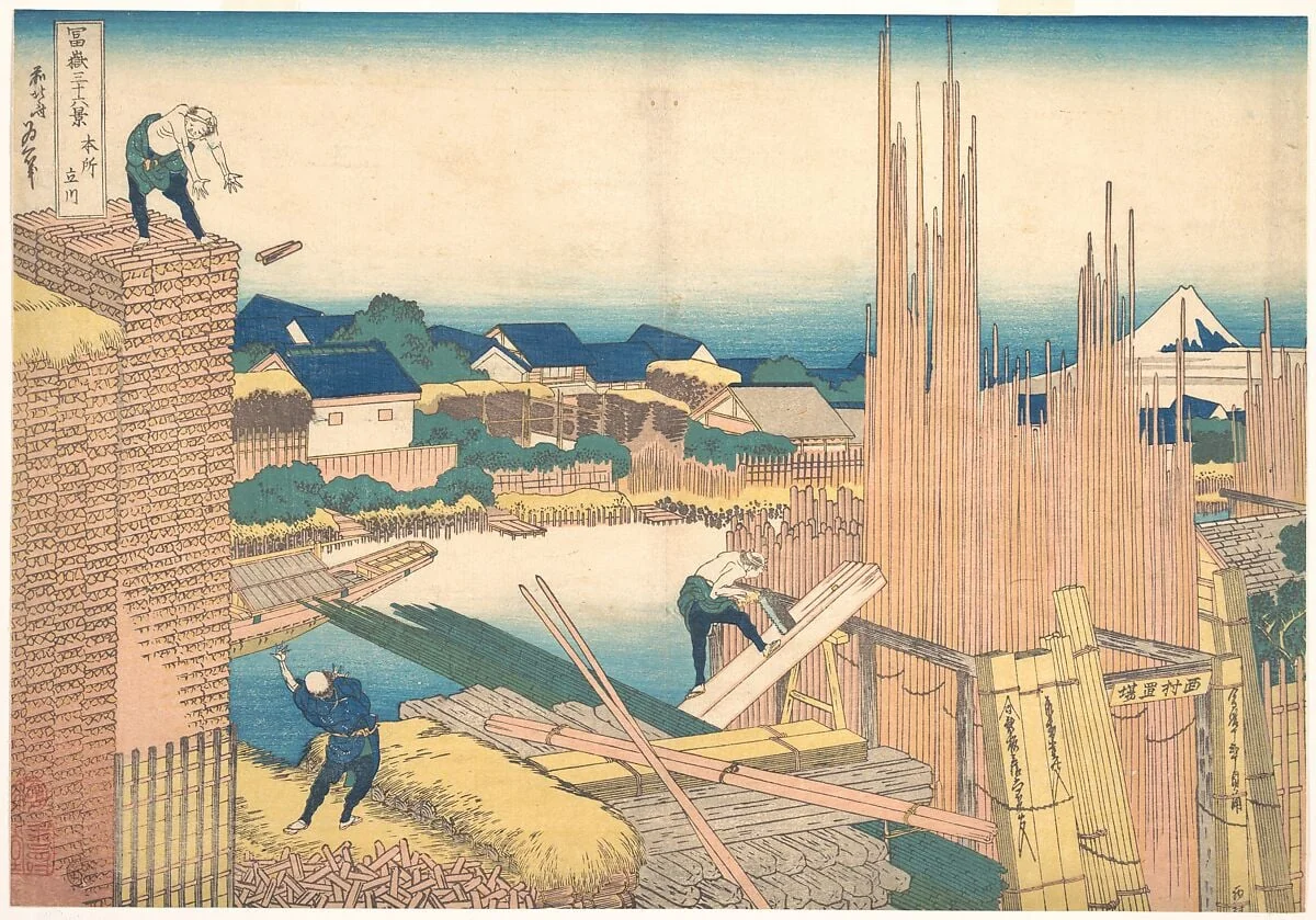 冨嶽三十六景　本所立川|Tatekawa in Honjō (Honjō Tatekawa), from the series Thirty-six Views of Mount Fuji (Fugaku sanjūrokkei), by Katsushika Hokusai, ink, 1831