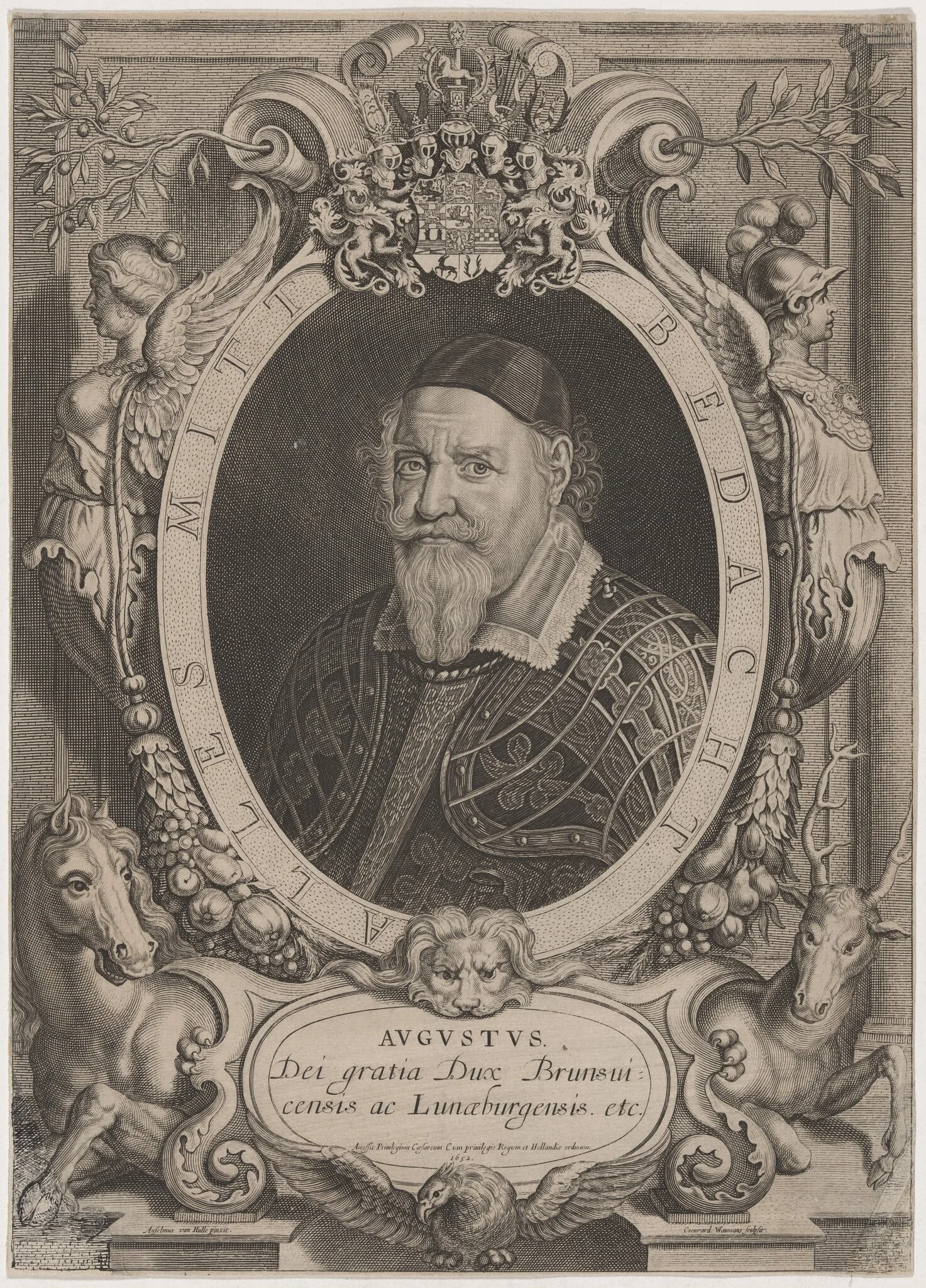 Augustus, Duke of Brunswick, by Conrad Waumans, ink, 1652