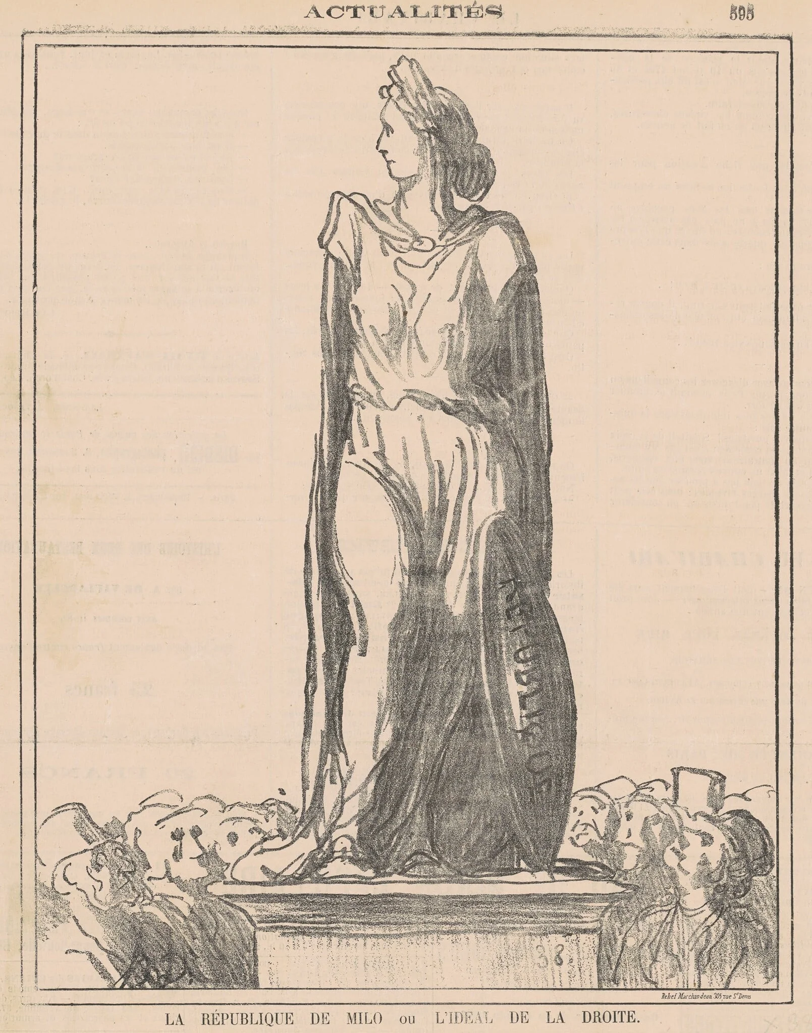 La république de Milo..., by Honoré Daumier, ink, 1871