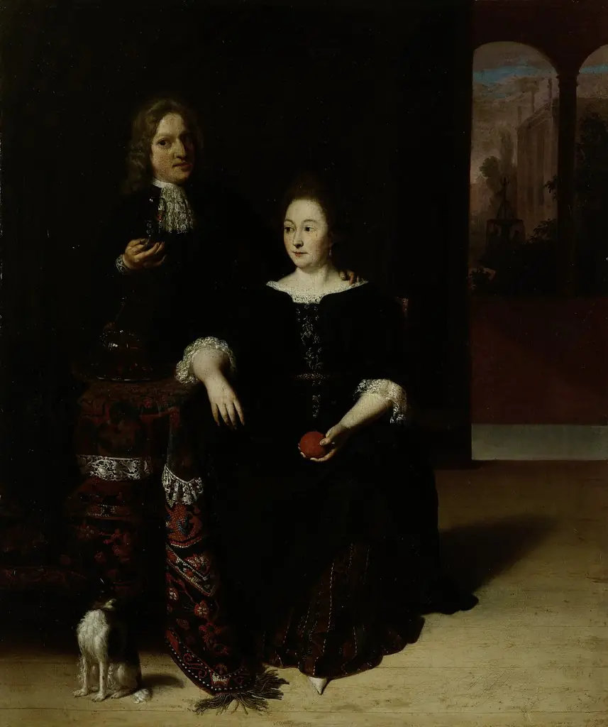 Portrait of a woman and a man in an interior