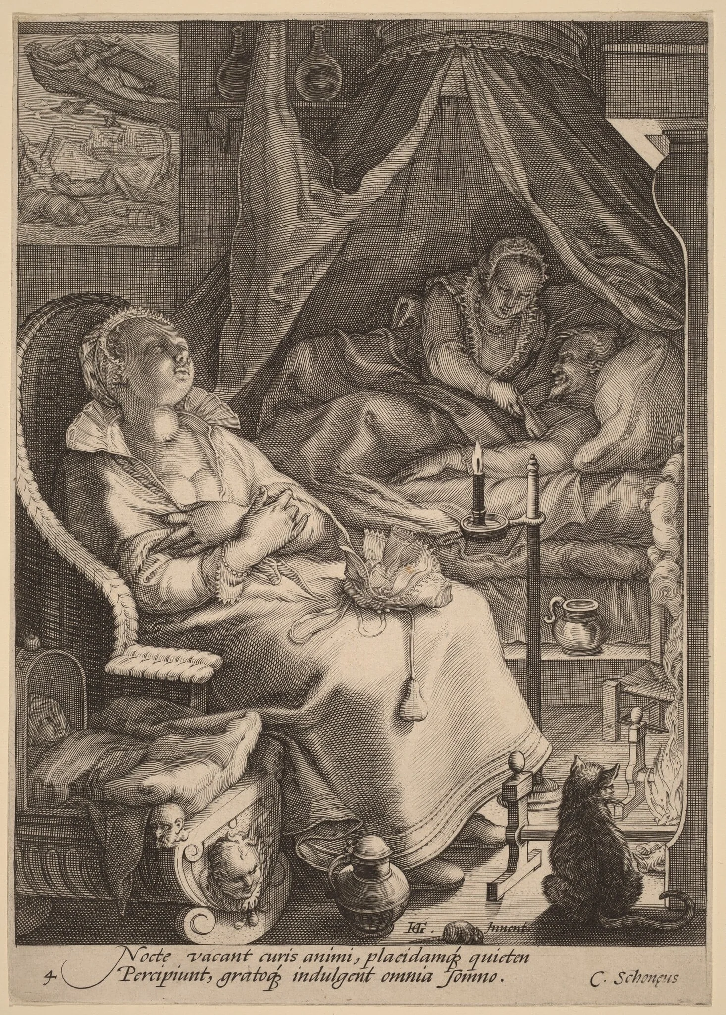 Night, by Jan Pietersz Saenredam, ink, 1596