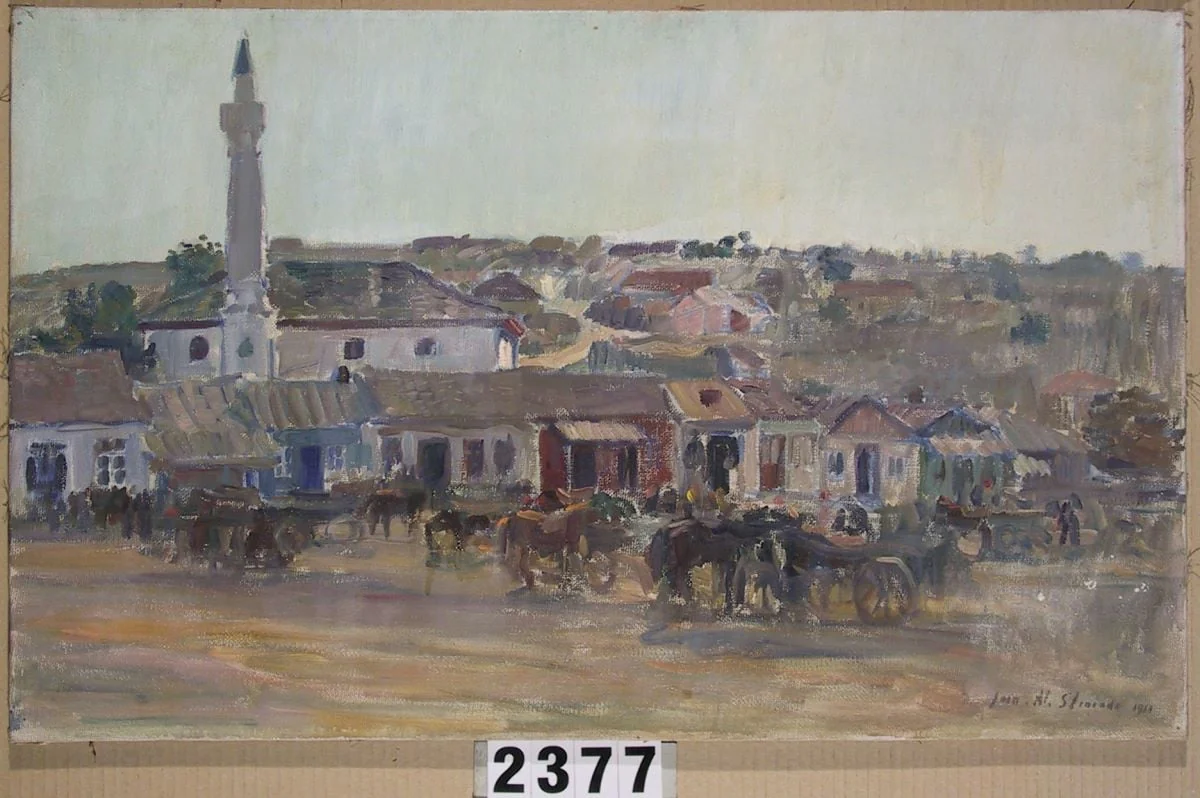 Piață din Cernavodă, by Jean Alexandru Steriadi, 1928