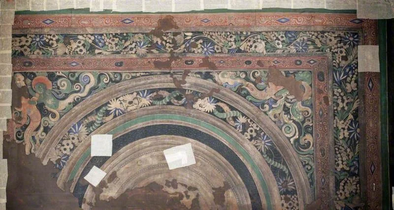 Copy of Painting inside the Caves of Ajanta (cave 21), by Unknown, oil, 1890