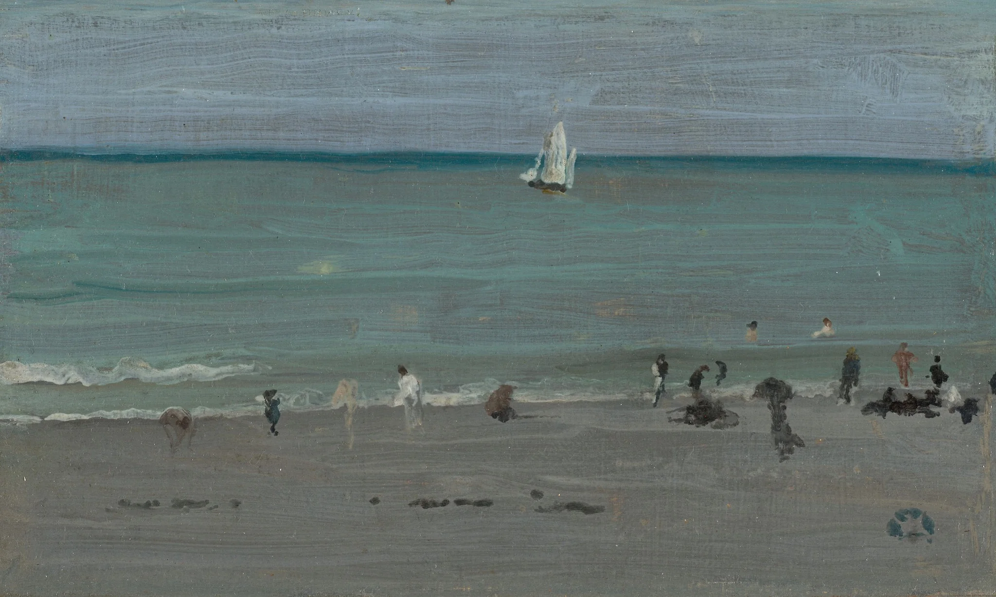 Coast Scene, Bathers, by James McNeill Whistler, oil, 1892
