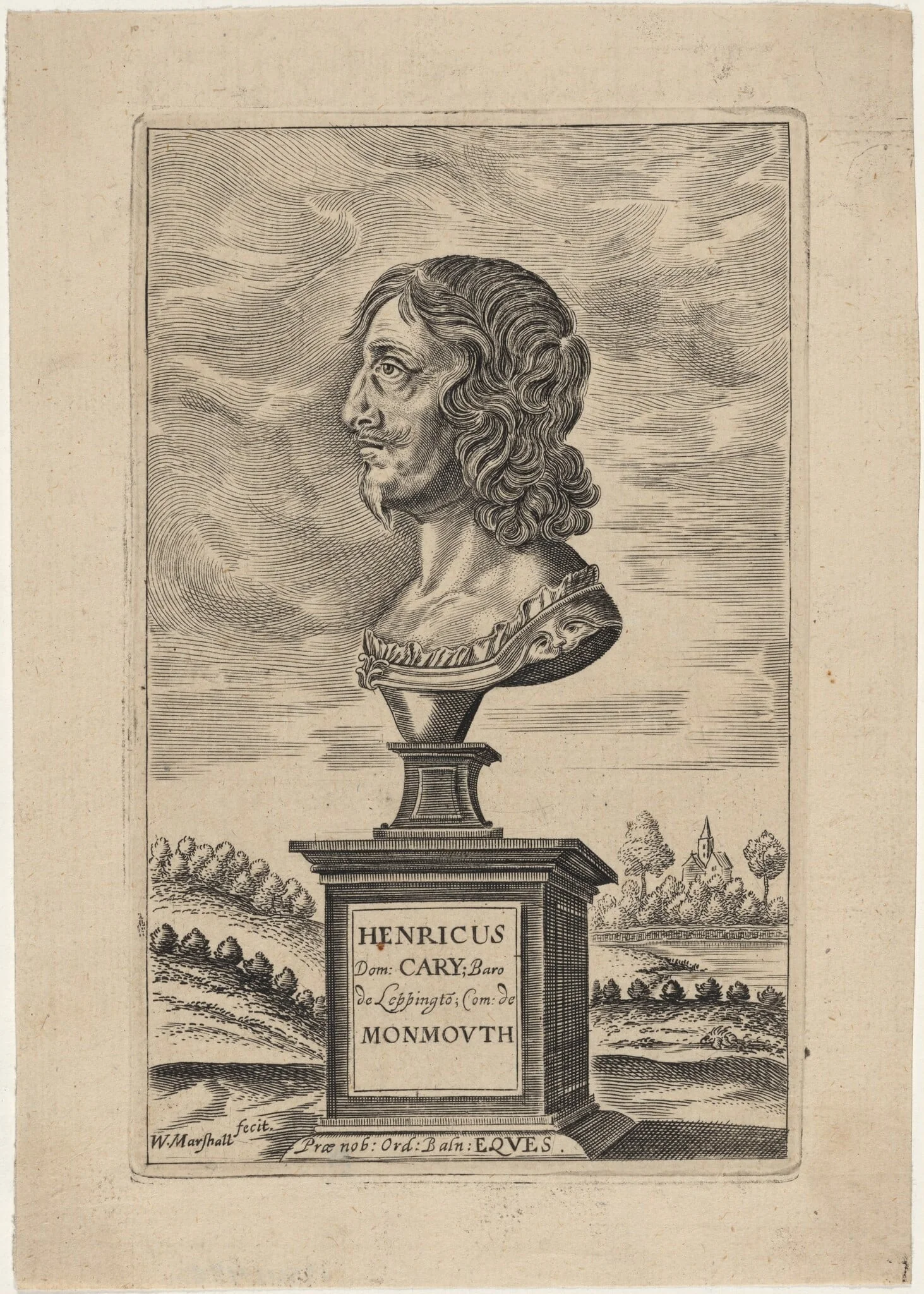Henry Cary, Earl of Monmouth, by William Marshall, ink, 1649