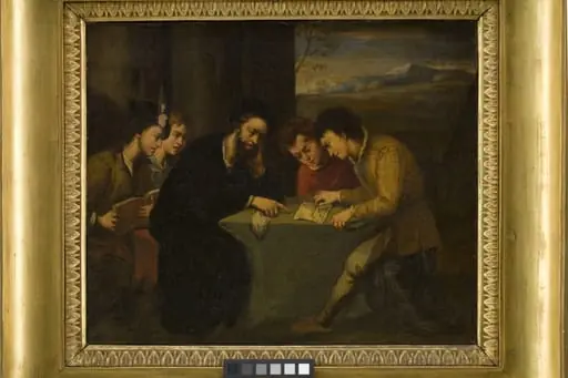 School Teaching, a Teacher with Four Pupils