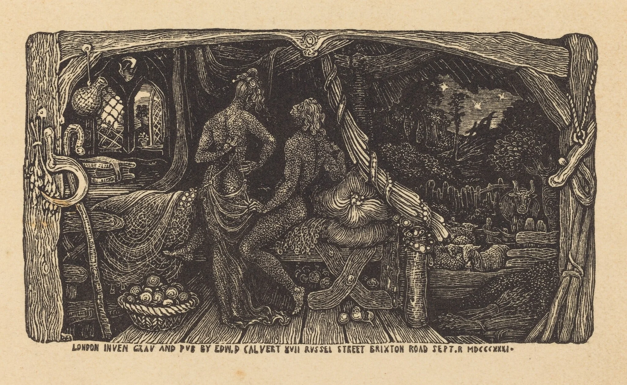 The Chamber Idyll, by Edward Calvert, ink, 1831