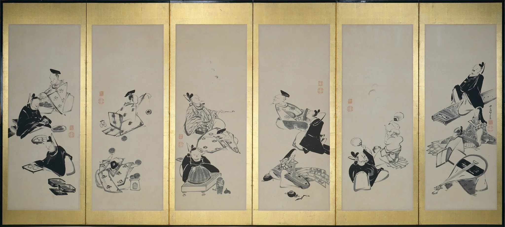 The Thirty-Six Immortal Poets (1 of a pair), by Itō Jakuchū, unspecified, 1800
